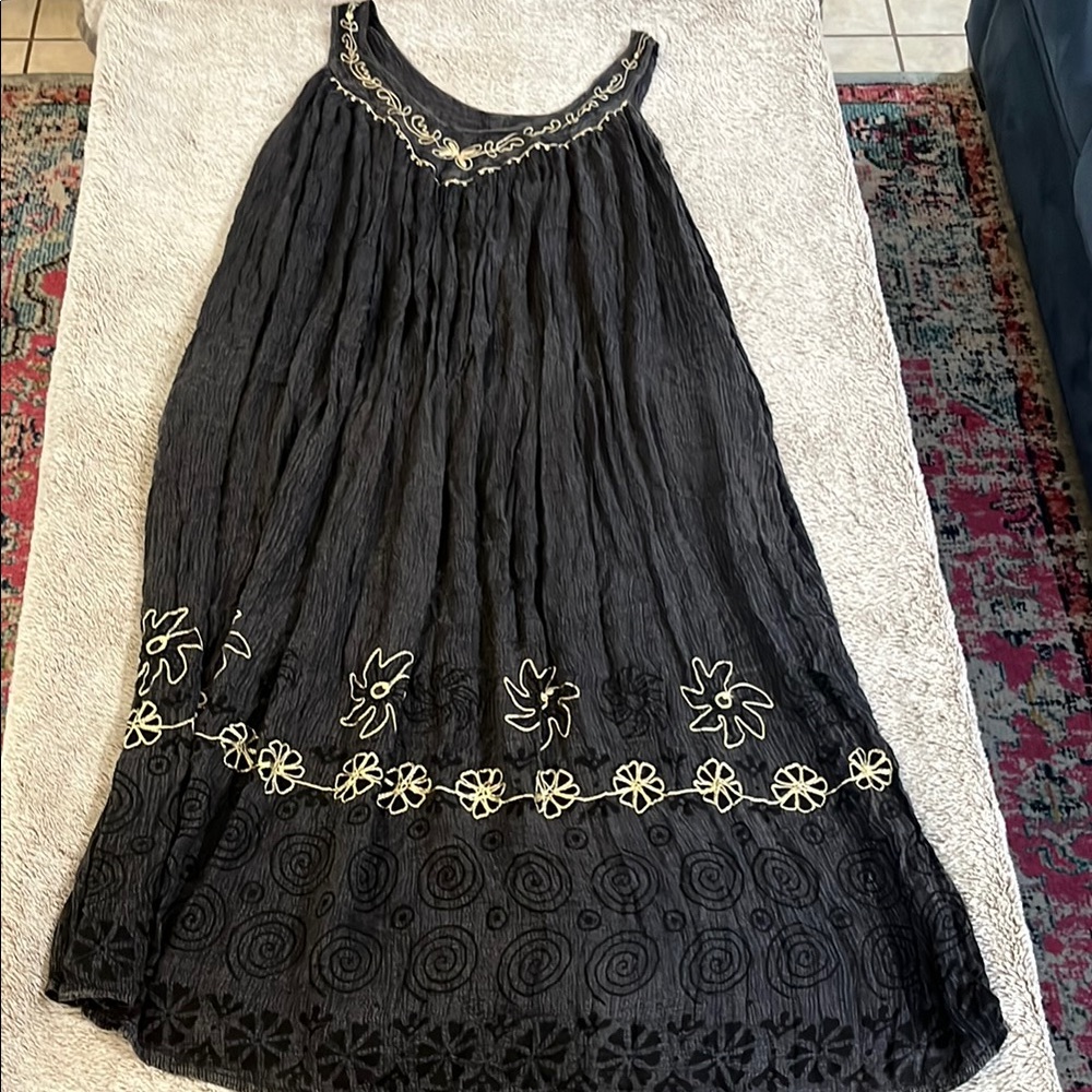 Ingear Resort Black Dress with beige Embroidery
